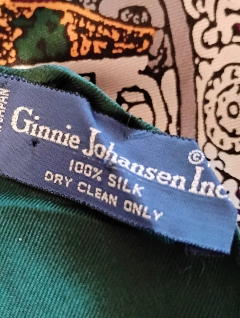 Vintage Ginnie Johansen 100% Silk Scarf 36” Heraldic Coat of Arms Japan